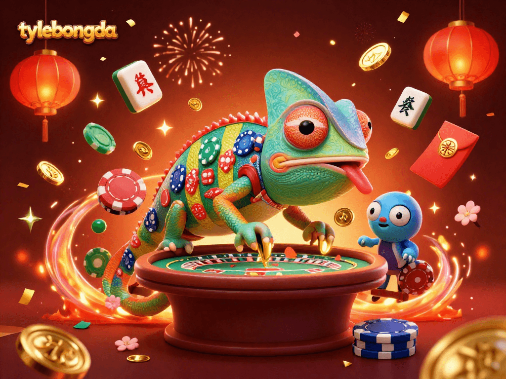 Join the fun at tylebongda, where the chameleon casino owner colors the room with excitement!