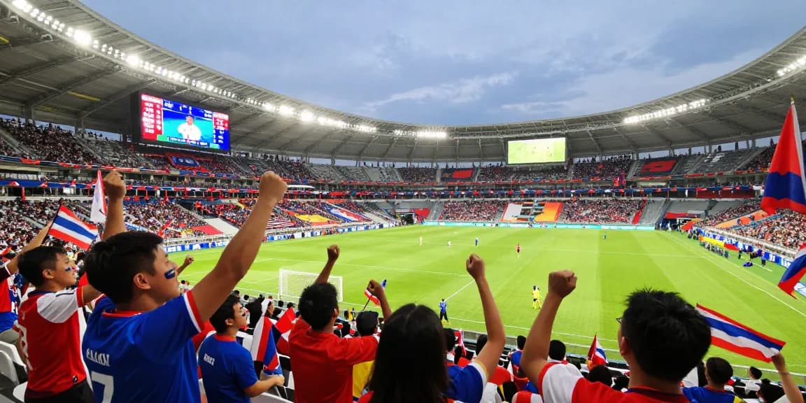 แอฟกานิสถาน เตะบอลโลกนัดชิง เสียงเชียร์แฟนบอลไทยในสนามฟุตบอล