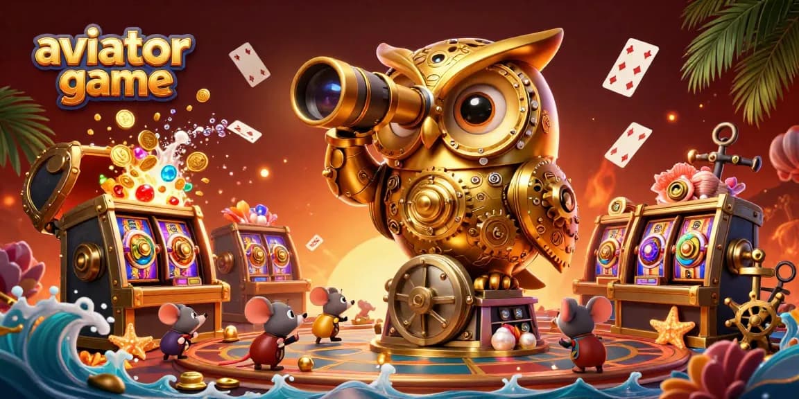 Experience the excitement of the aviator game with dynamic casino imagery featuring whimsical characters and vibrant elements.