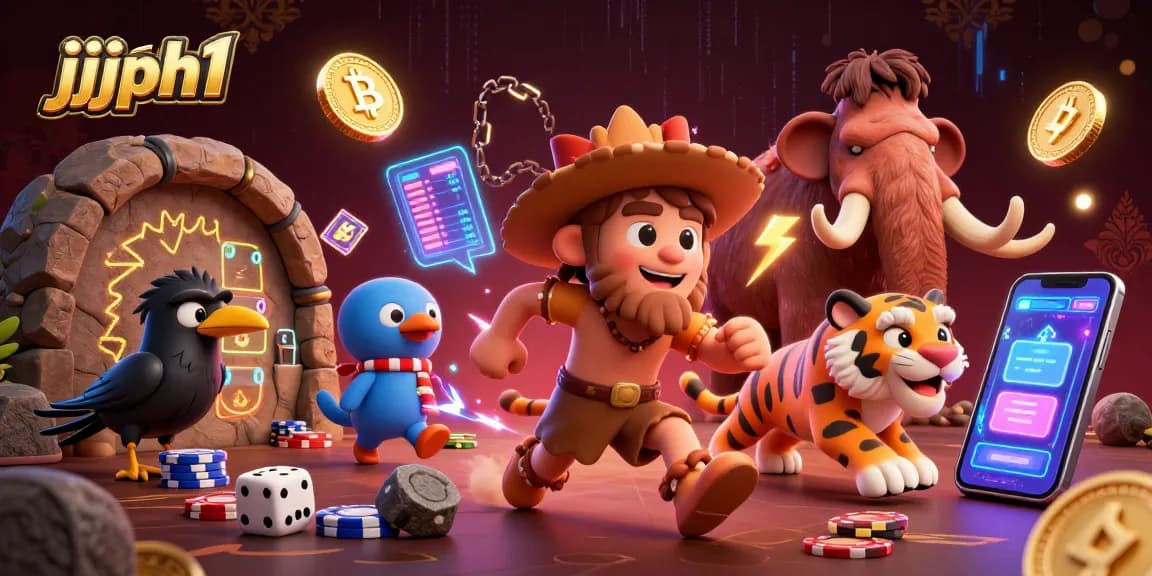 Experience the thrills at jjjph1, where a caveman, sabertooth tiger, and a clever crow run a prehistoric casino.
