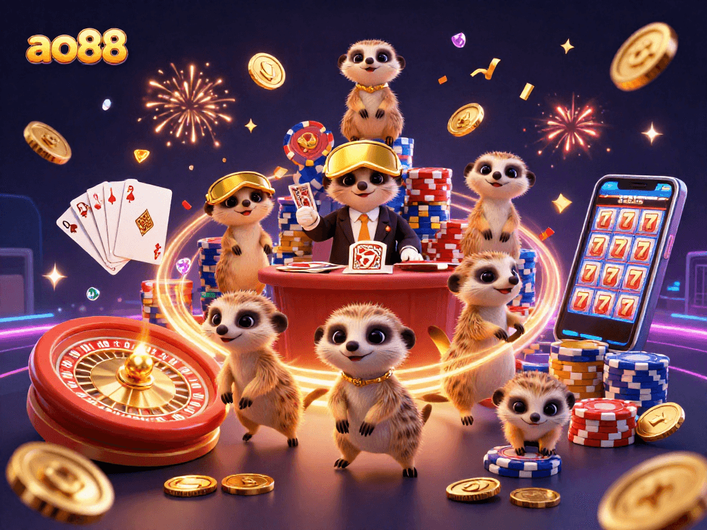 Experience the excitement of ao88's casino with meerkats running games and jackpots.