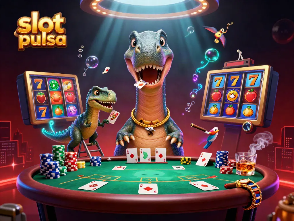 Engage in slot deposit pulsa gaming with vibrant characters and dynamic elements for an exciting casino experience.