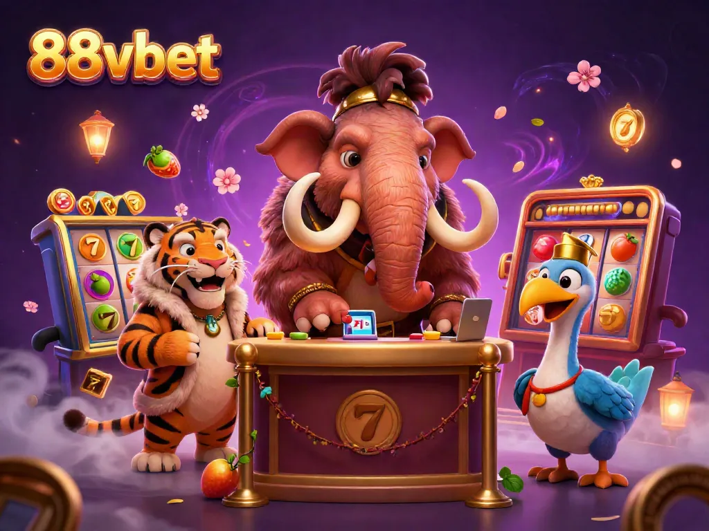 Experience the excitement at 88vbet's casino with a mammoth bouncer and vibrant jackpot elements.