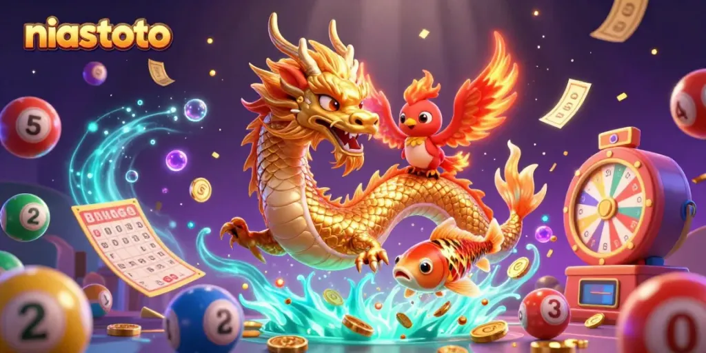 Experience the excitement of niastoto with dynamic characters and vibrant lottery elements.