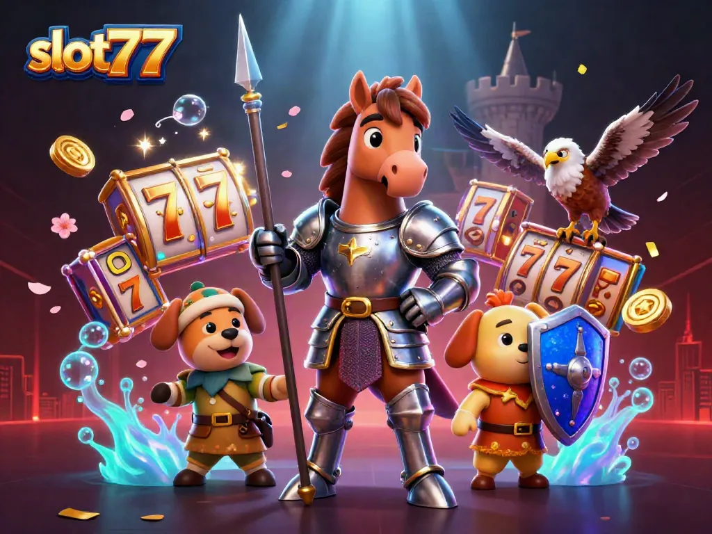 Spin the slot777 reels for your chance to win big in this vibrant casino illustration.
