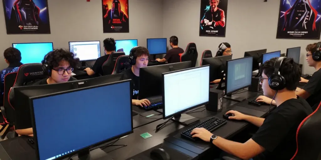 wish4d gaming center with dedicated players in a vibrant setting