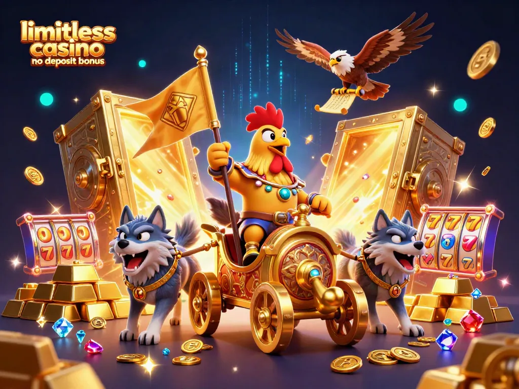 Maximize gaming excitement with limitless casino no deposit bonus featuring cartoon characters and treasure