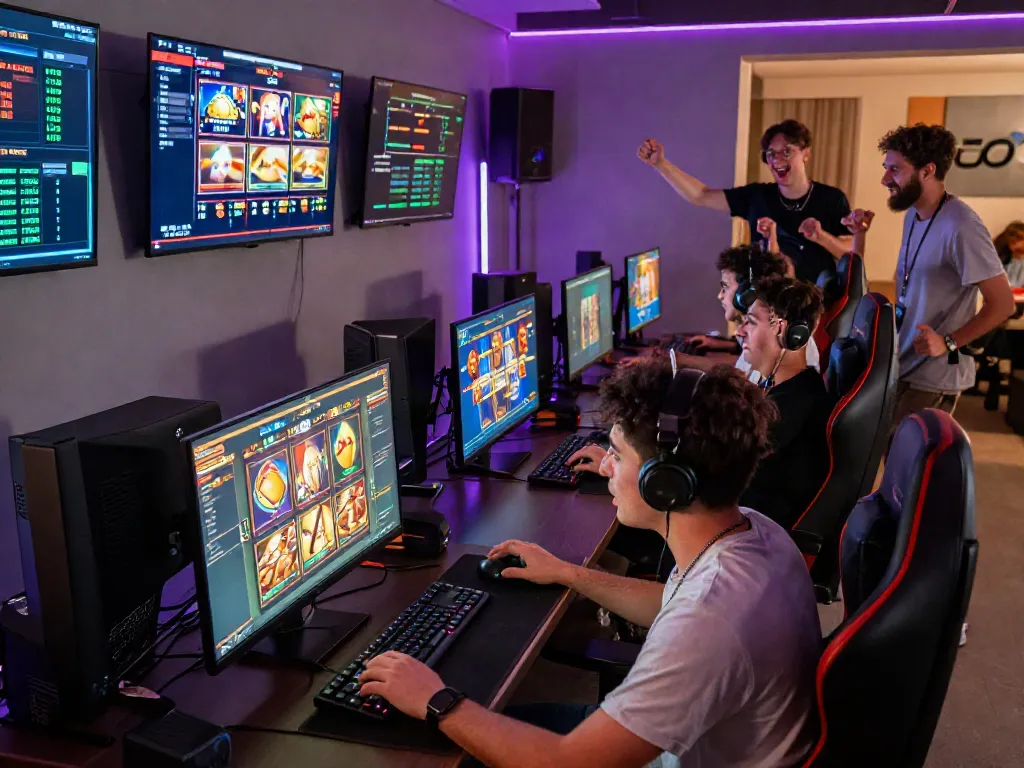Players engaging in thrilling gaming sessions on Bos88, surrounded by live performance metrics and community interaction.