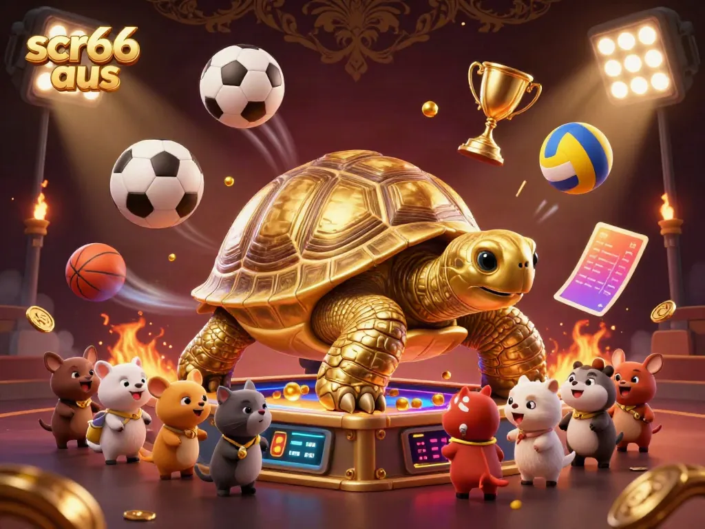 Play exciting games at scr66 aus with vibrant characters in a dynamic casino scene.