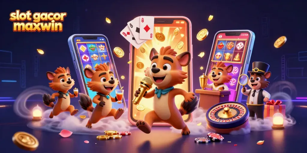 Engage with slot gacor maxwin as hyenas serve drinks, tell jokes, and check IDs in a vibrant casino