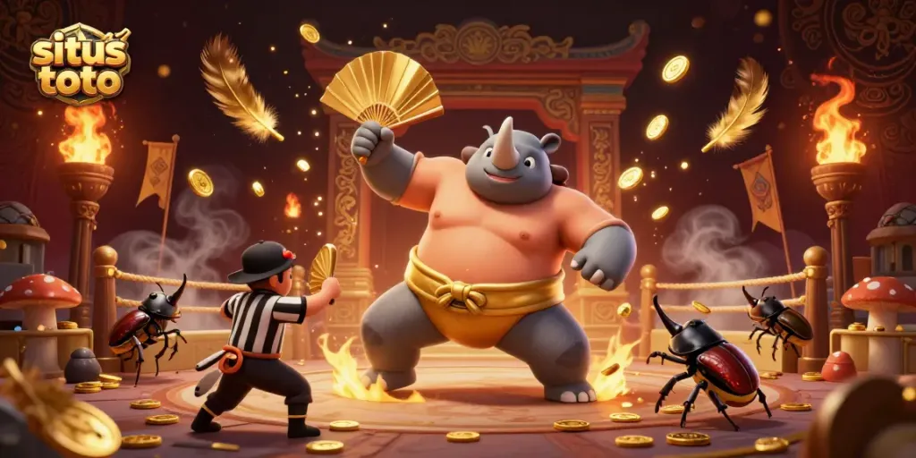 Engage in winning strategies with situs toto in this vibrant and dynamic casino illustration.