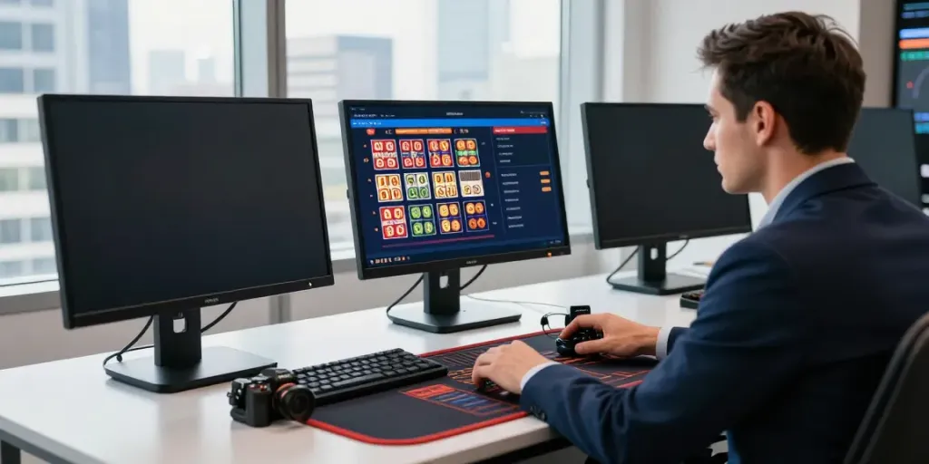 Pemain di RATUTOGEL sedang memilih taruhan lotre dan slot online.