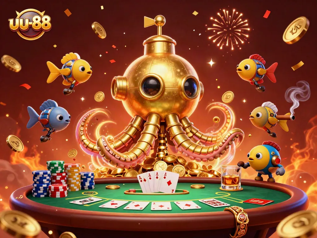 Experience thrilling gaming with uu-88 in a vibrant golden casino scene