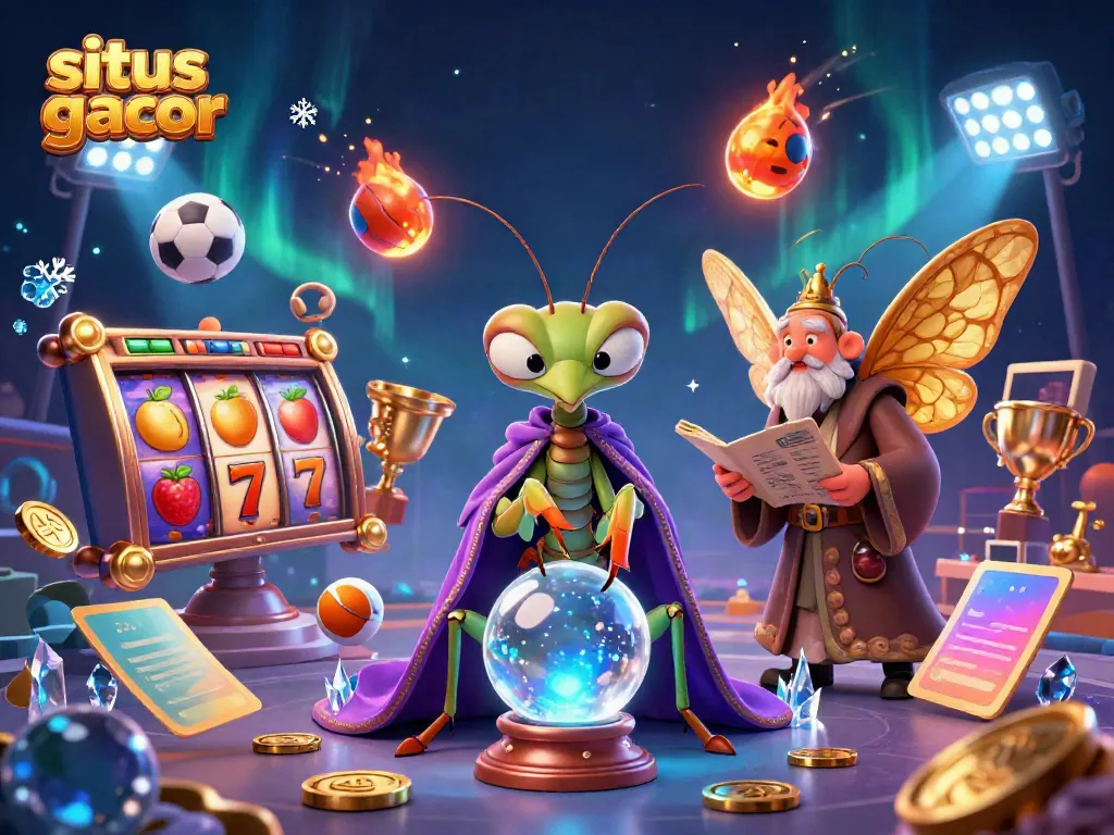 Mencari situs slot gacor dengan karakter kartun 3D dan elemen kasino mencolok.