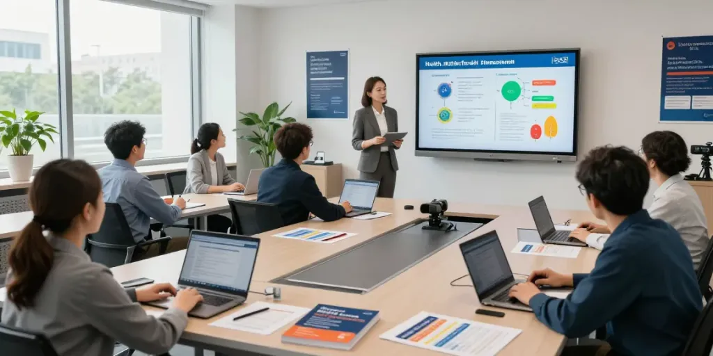 Training Institute Saudi Arabia delivering HSE certification in a collaborative classroom environment.