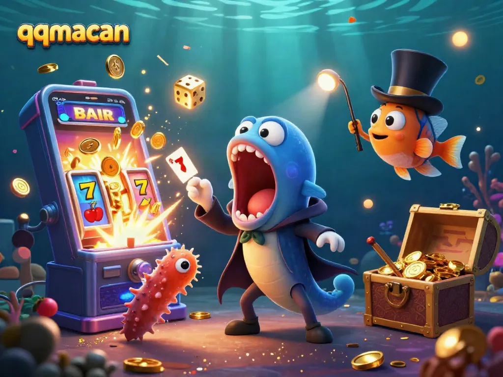 Engage with qqmacan's vibrant casino magic featuring an eel magician and thrilling slots.