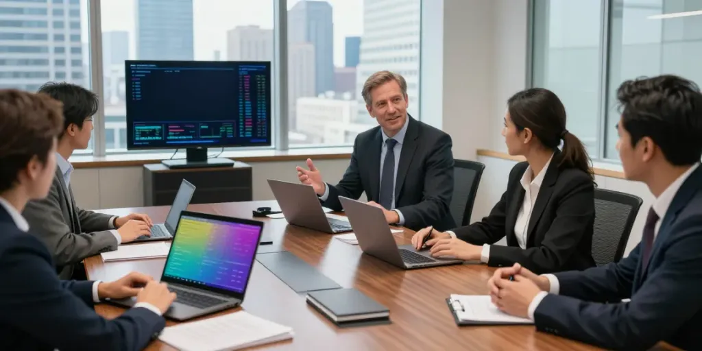 Mark Litwin Marrisa Holdings discussing financial strategies in a modern office.