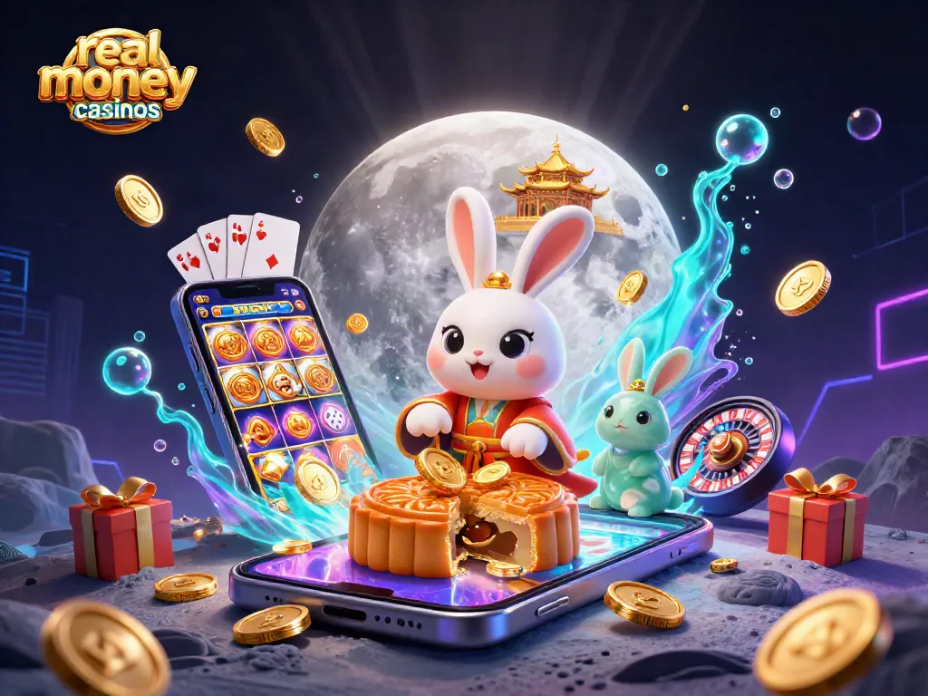 Experience real money casinos Australia with vibrant 3D illustration depicting gaming excitement and winning potential.